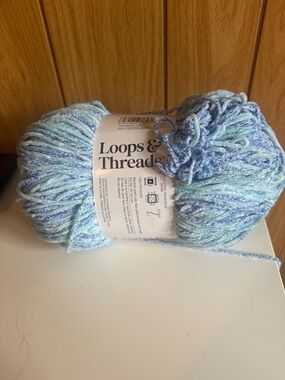 Loops & Threads Seafoam Blue Multi-Color Chenille Yarn